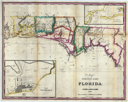 Map of Western Florida in 1827 from The Florida Center For Instructional Technology at the University of South Florida.*